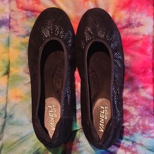 Vaneli Black Flats with Silver Accents